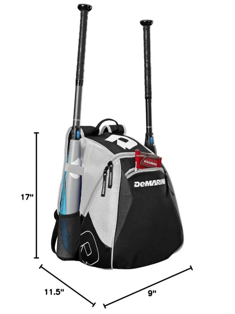 Voodoo Junior Baseball Softball Backpack Team White Gear Bag with Bat Sleeves